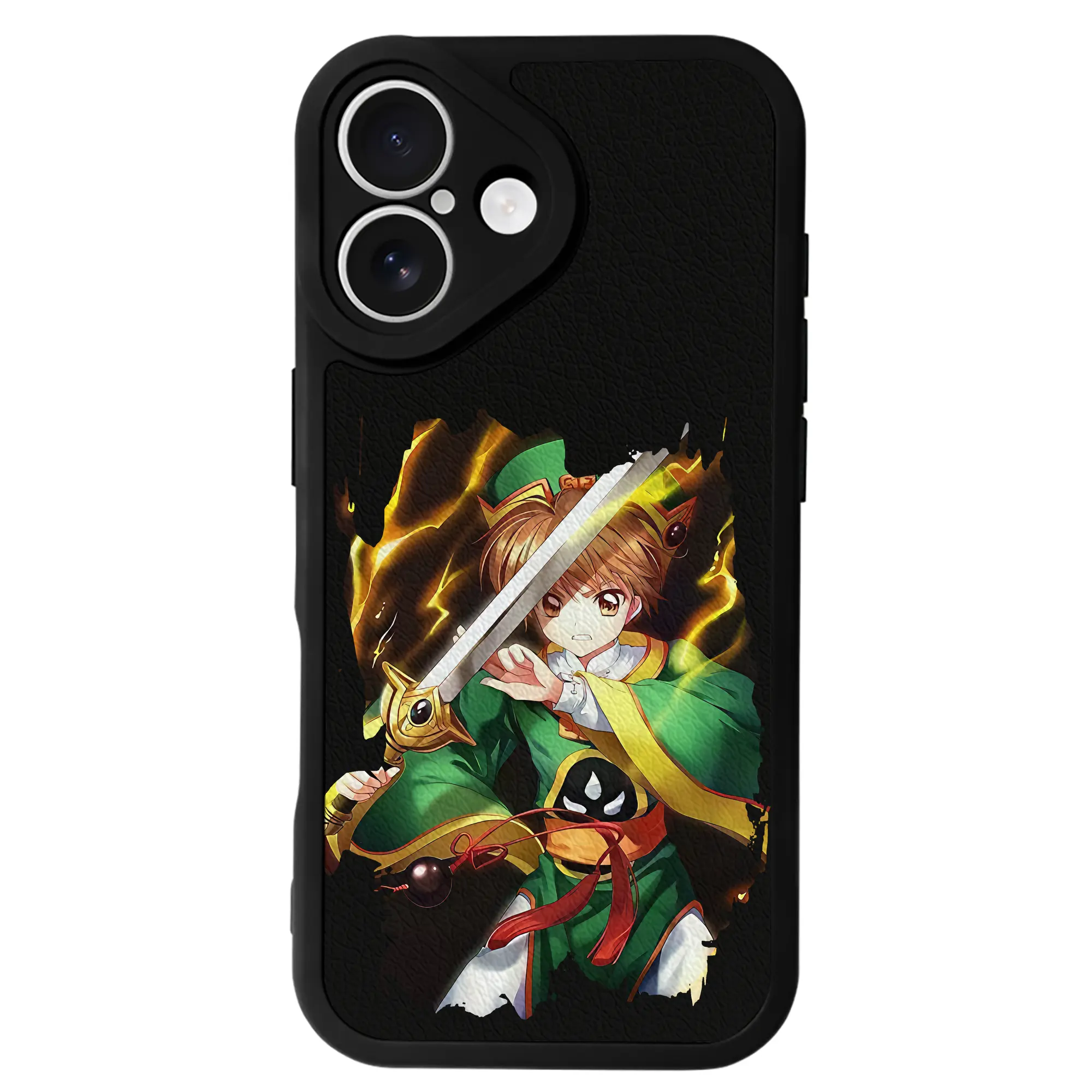 カードキャプターさくら グッズ,李小狼 - IPhone 16シリーズ対応 ・ シリコンスマホケース ・ レザー調 ・ 高精度フィット ・ 耐衝撃 ・ ワイヤレス充電対応 ・ 精密カット